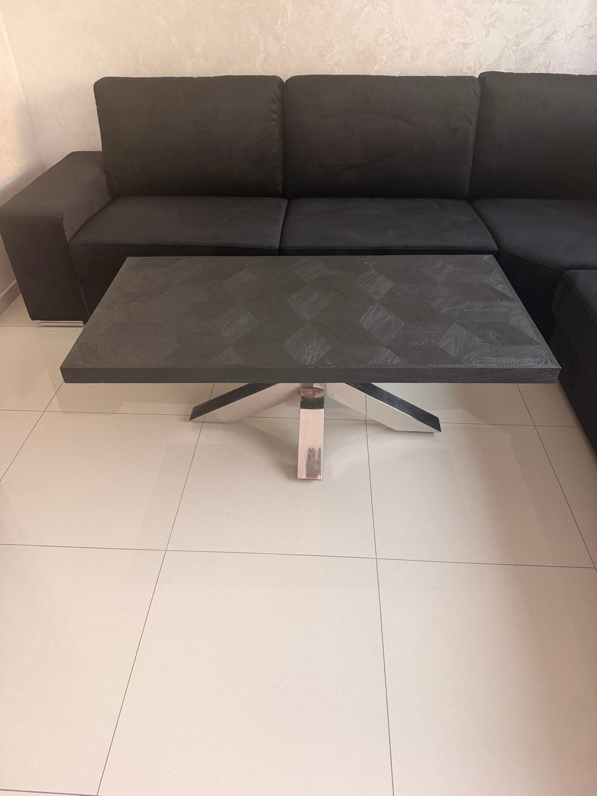 Salontafel Octopus Zwart Bonito - visgraat look, Huis en Inrichting, 100 tot 150 cm, Nieuw, Overige houtsoorten, 50 tot 100 cm