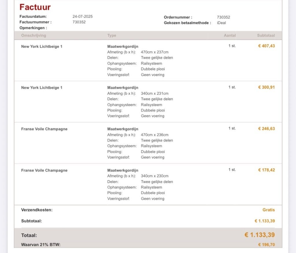Gordijnen, Huis en Inrichting, Stoffering | Gordijnen en Lamellen, Zo goed als nieuw, Gordijn, Beige, Crème, Isolerend, Lichtdoorlatend