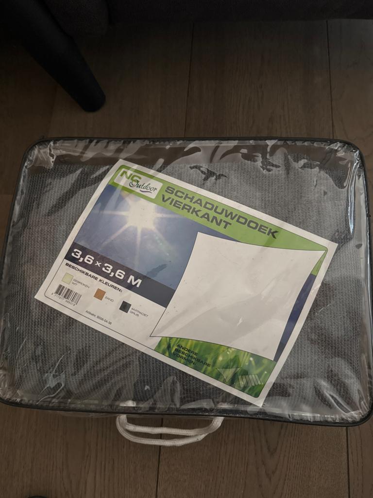 NG Outdoor Schaduwdoek Vierkant 3,6x3,6m, Ophalen of Verzenden, Nieuw