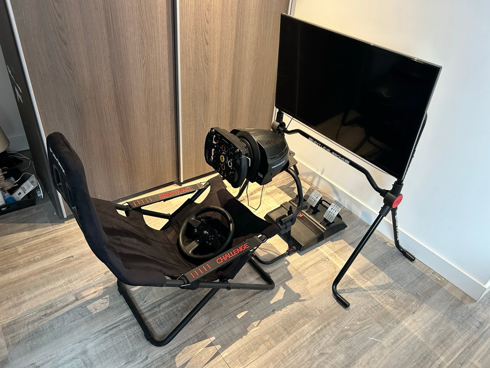 Playseat Challenge + T300RS GT + F1 Stuur + Tv stand + Tv, Ophalen, Overige merken, Zo goed als nieuw