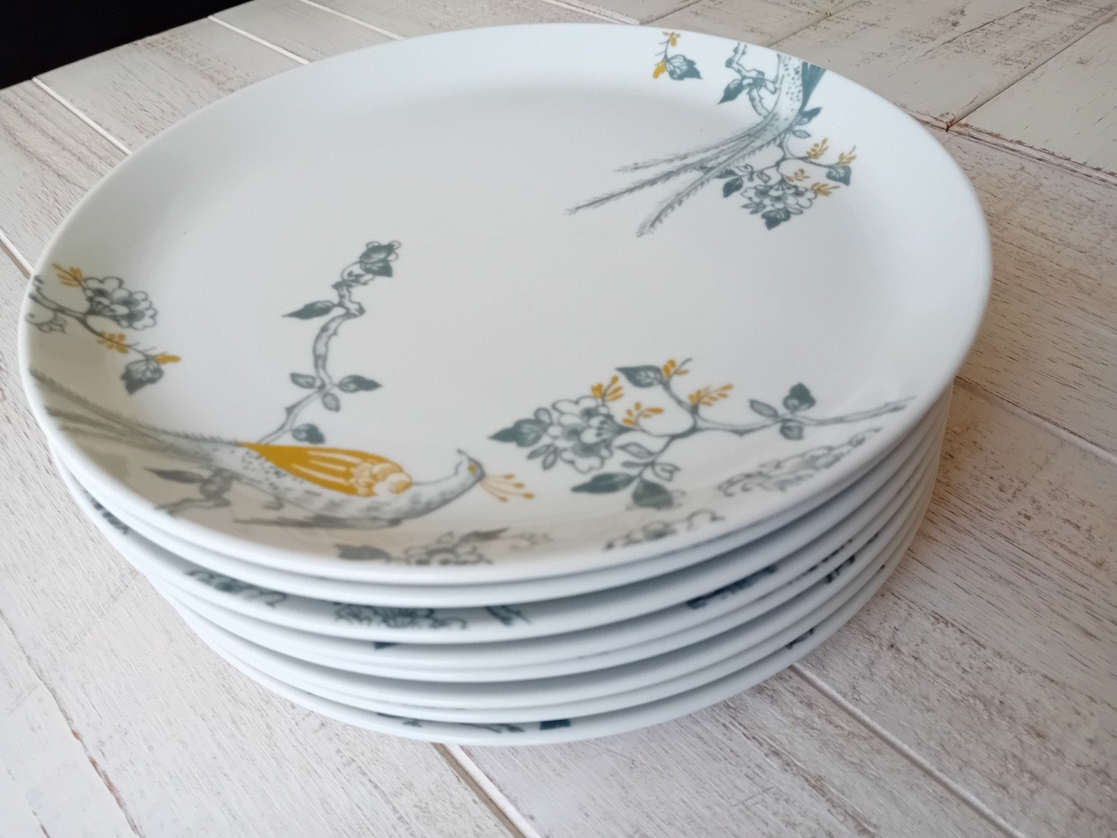 8 Villeroy & Boch Vivo Peacock ontbijtborden puntgaaf, Ophalen of Verzenden, Zo goed als nieuw, Bord(en), Overige stijlen