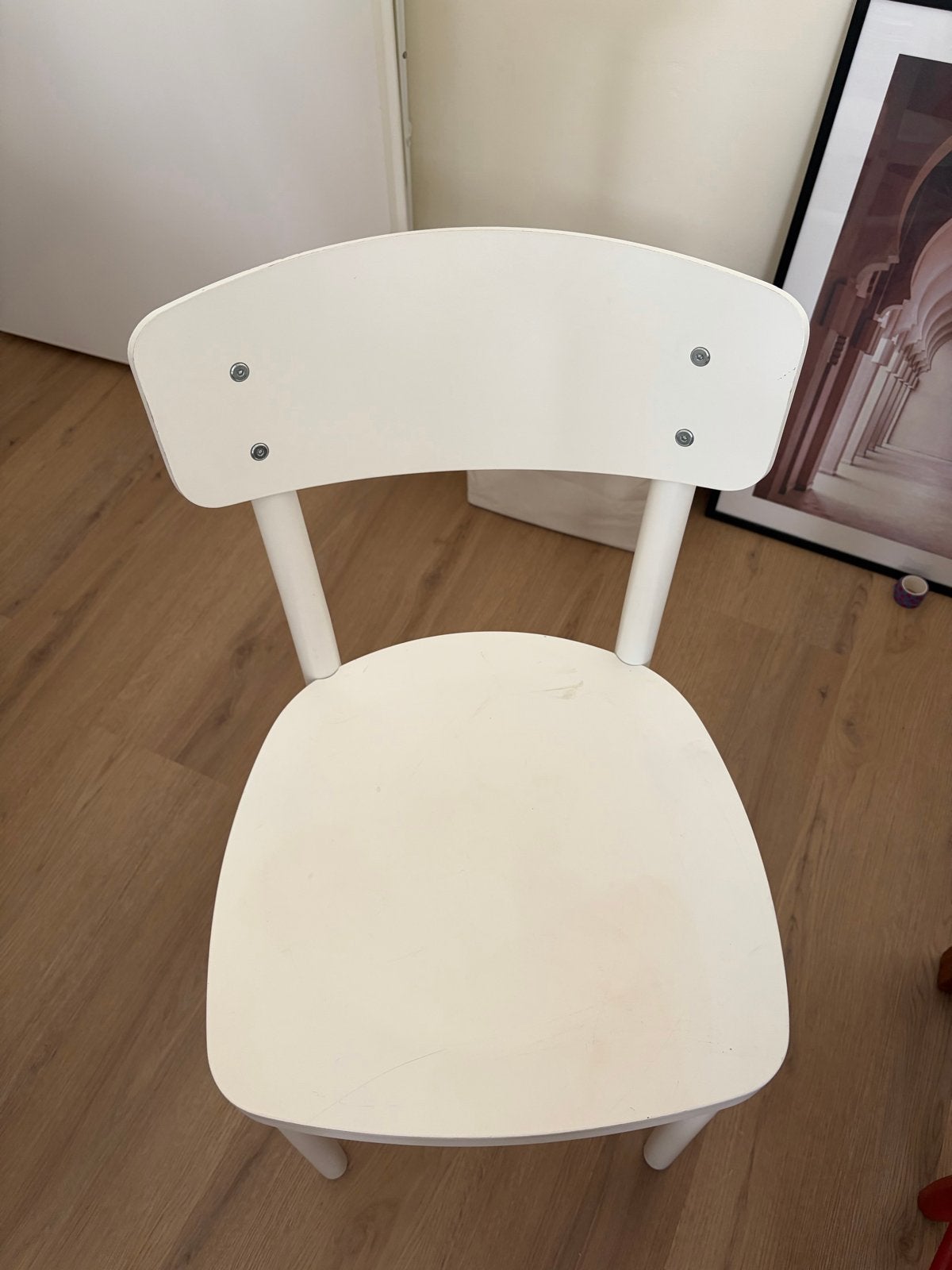 2x IKEA Idolf stoel - stevig, gebruikt, wit, Ophalen, Gebruikt, Twee, Wit