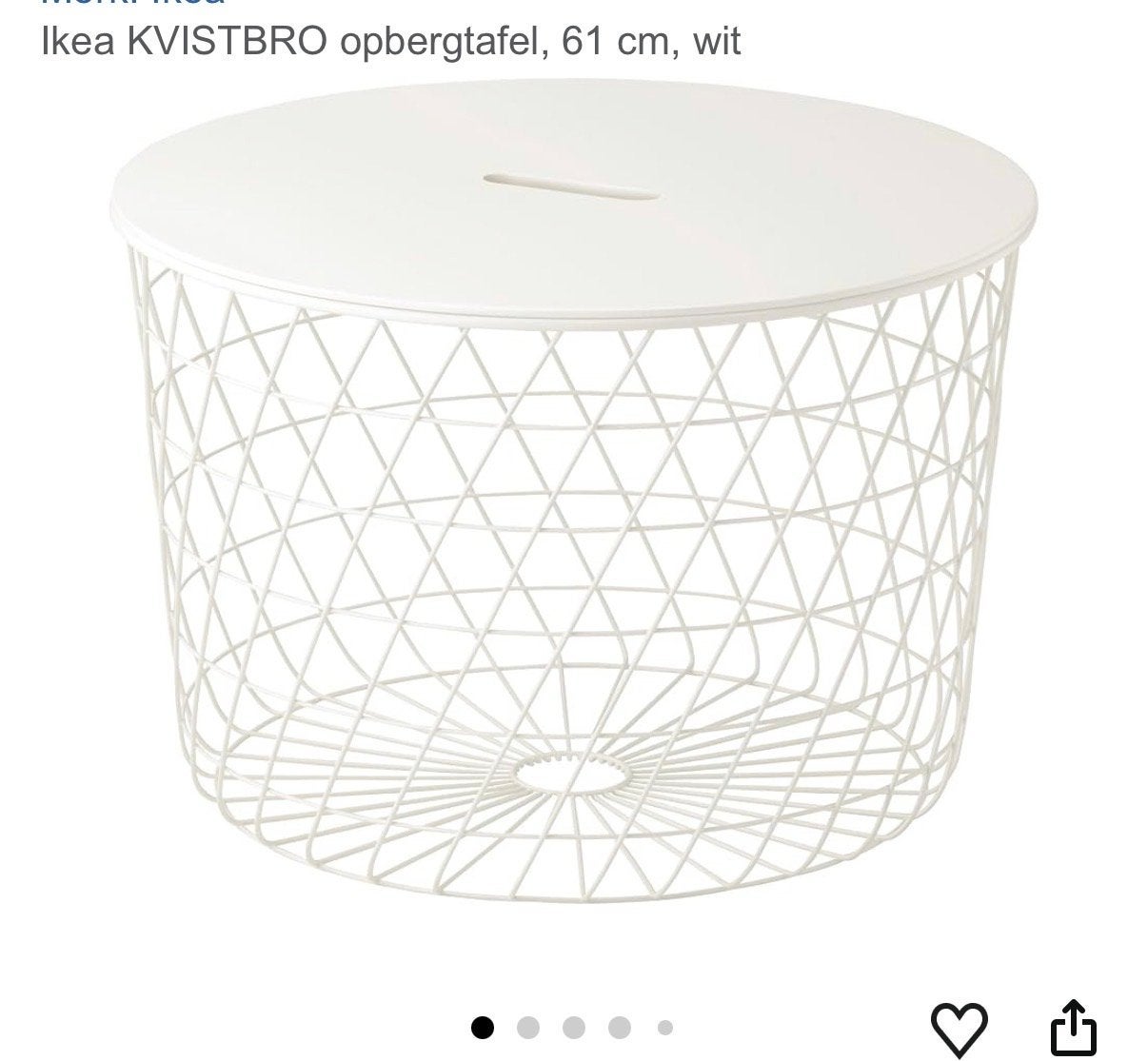 Nieuwe IKEA KVISTBRO opbergtafel, wit, met deksel, Huis en Inrichting, Nieuw, Ophalen of Verzenden, Wit, Metaal