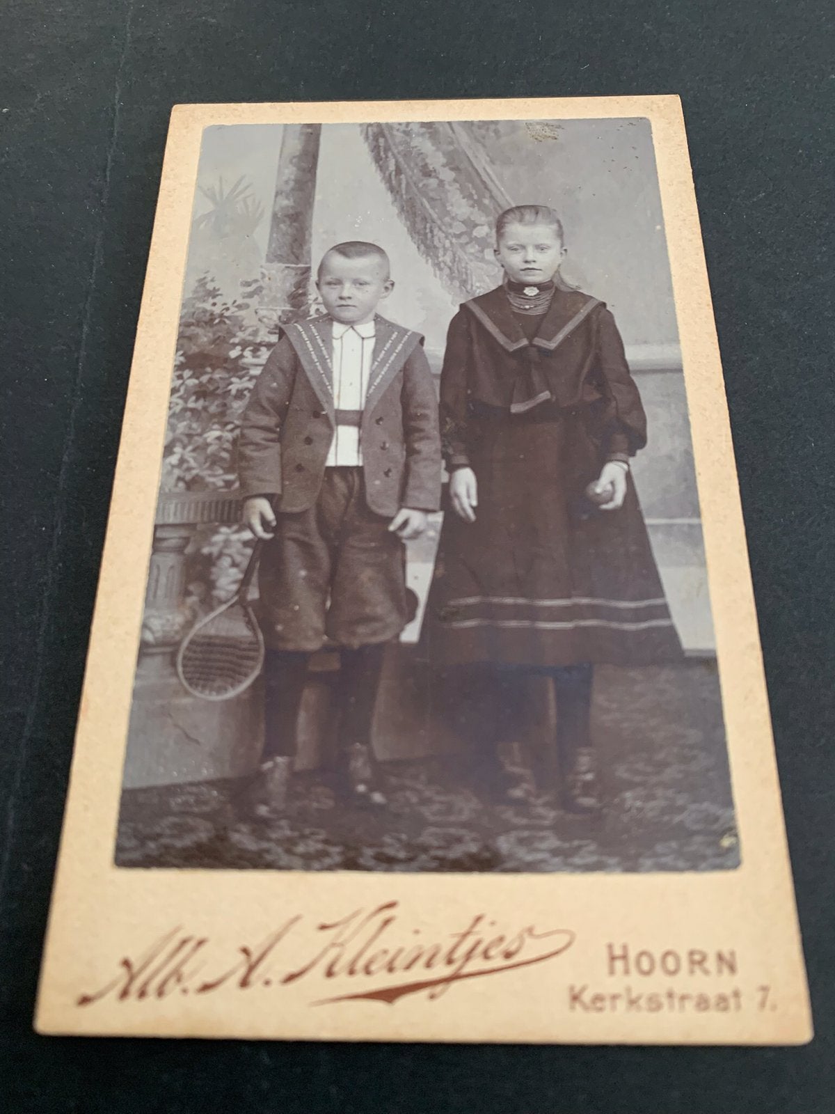cdv carte de visite zus broer Hoorn Alb A Kleintjes, Verzamelen, Verzenden, Foto, Zo goed als nieuw, Voor 1940