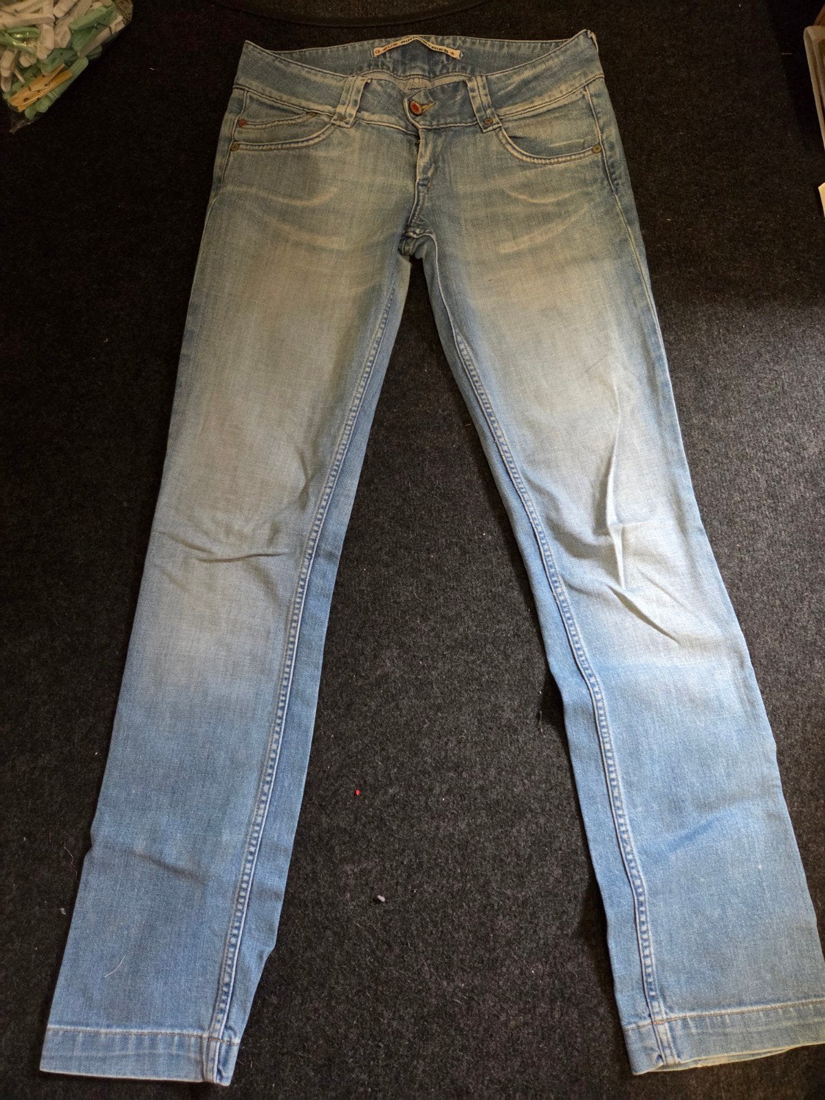 Vintage spijkerbroek gsus mt 28 lengte 34,, Gsus, Blauw, Ophalen of Verzenden, W28 - W29 (confectie 36)
