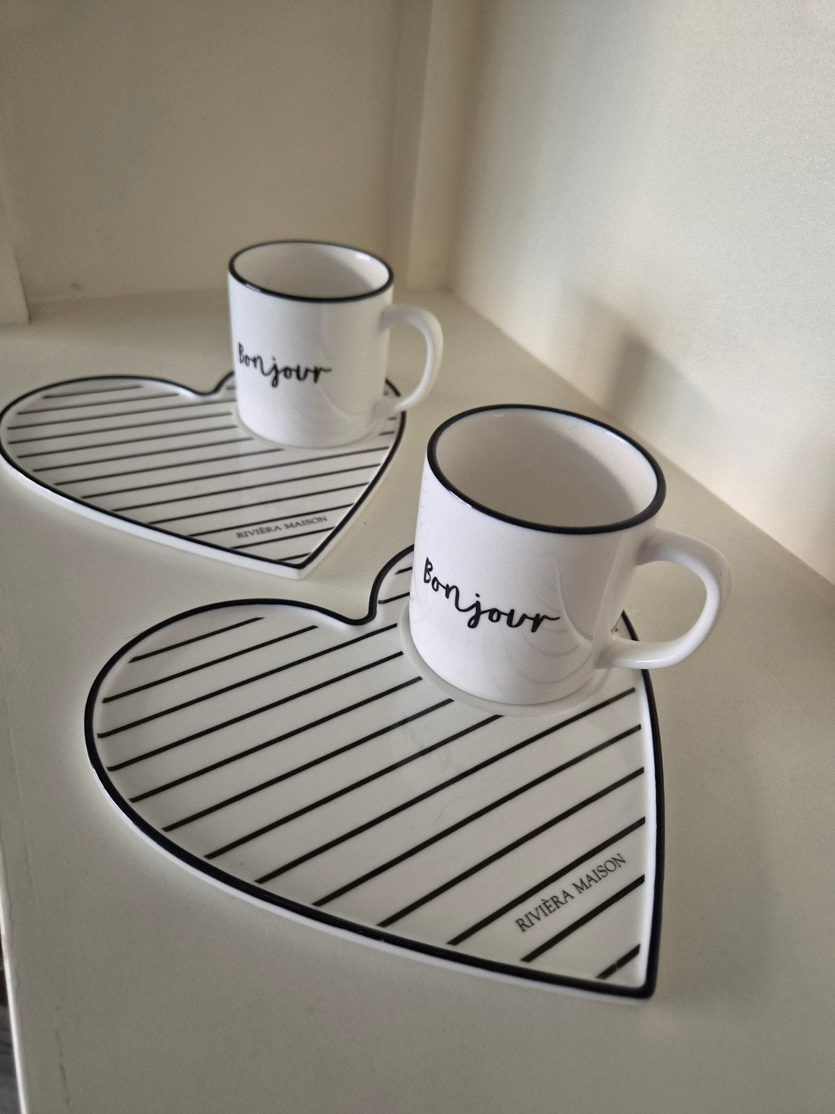 Riviera Maison hartje set 2x, Ophalen, Zo goed als nieuw, Overige stijlen, Bord(en)