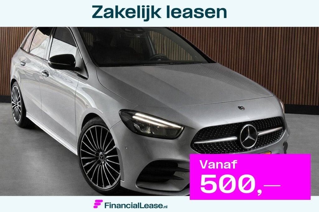 Mercedes-Benz B-klasse 220 4MATIC AMG PANO 360 CAMERA MEMORY, Bedrijf, Vierwielaandrijving, Zilver of Grijs, Lease