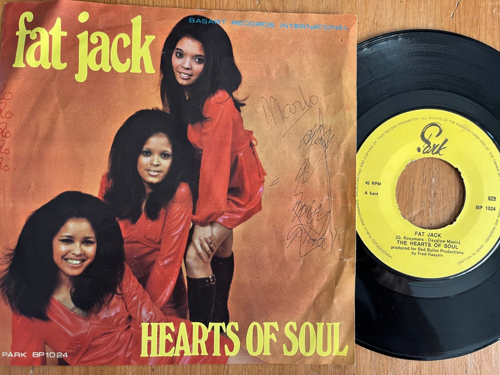 The Hearts of Soul - Fat Jack 7 inch vinyl single, Ophalen of Verzenden, Gebruikt, 7 inch, R&B en Soul