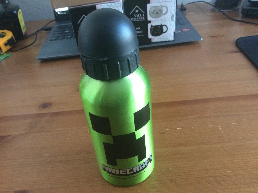 Minecraft metalen bidon waterfles met dop. 18 cm. Nieuw, Ophalen of Verzenden, Nieuw