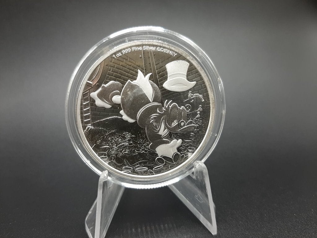 1 oz zilver Dagobert Duck 2025, Postzegels en Munten, Ophalen of Verzenden, Zilver