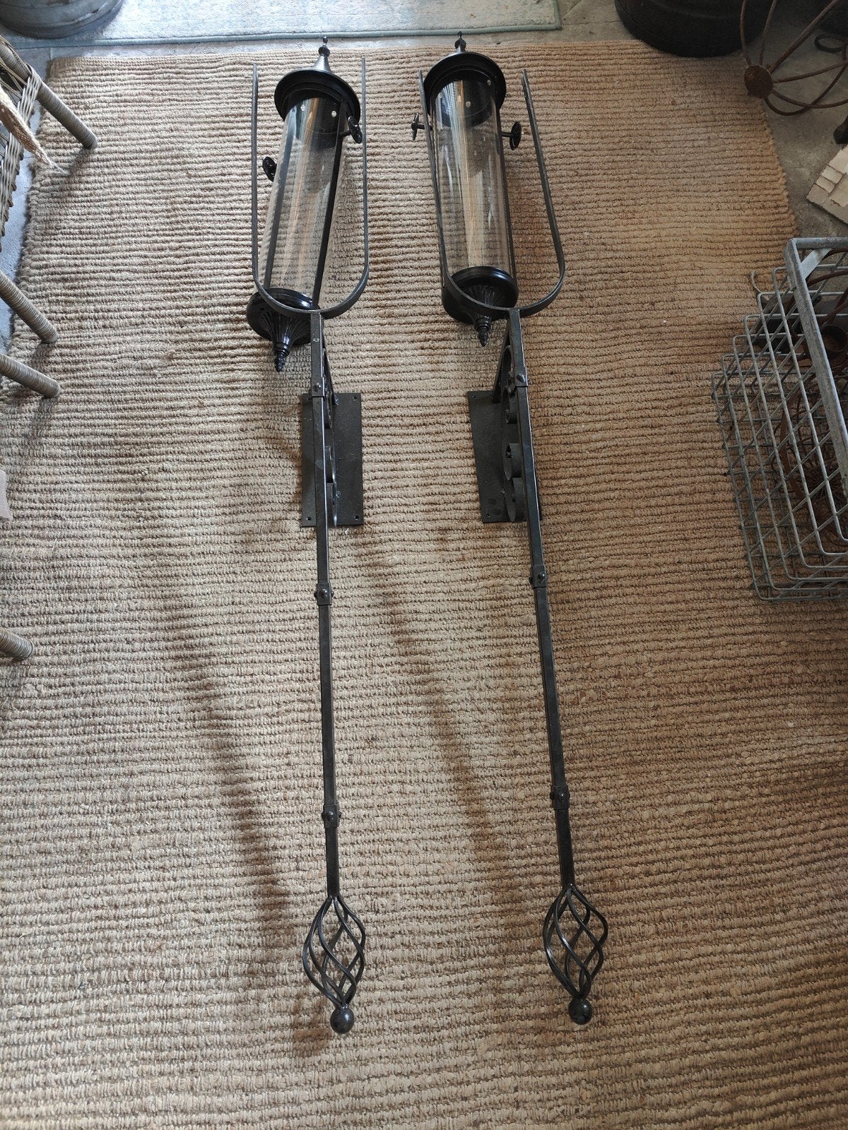 Set van 2 Grote Metalen Wandkandelaars, Tuin en Terras, Ophalen
