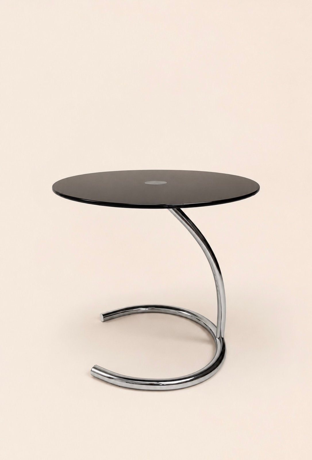 Space age bijzettafel [chroom en glass], Huis en Inrichting, Minder dan 55 cm, Rond, Ophalen, 45 tot 60 cm