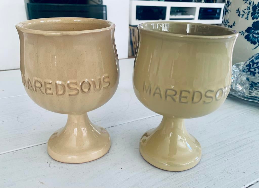 Maredsous 2 bierpullen bierbekers goblets, Ophalen of Verzenden, Nieuw, Glas, Overige stijlen