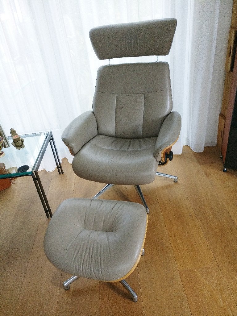 FlexLux relax fauteuil + hocker, Ophalen, 75 tot 100 cm, Zo goed als nieuw, 75 tot 100 cm
