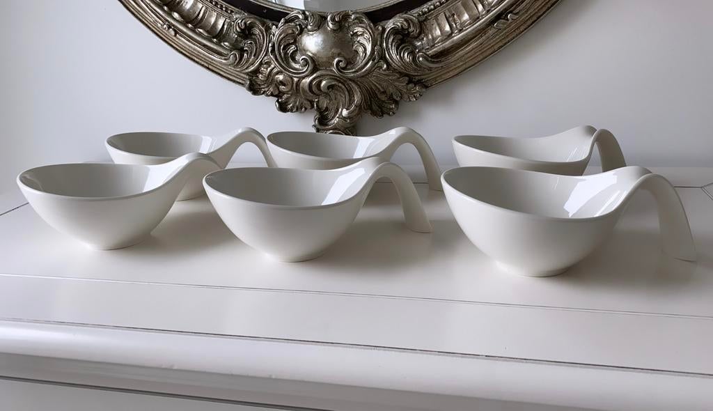 8x Villeroy & Boch Flow kom bol met greep 0,60l NIEUW, Nieuw, Ophalen of Verzenden, Kom(men), Overige stijlen