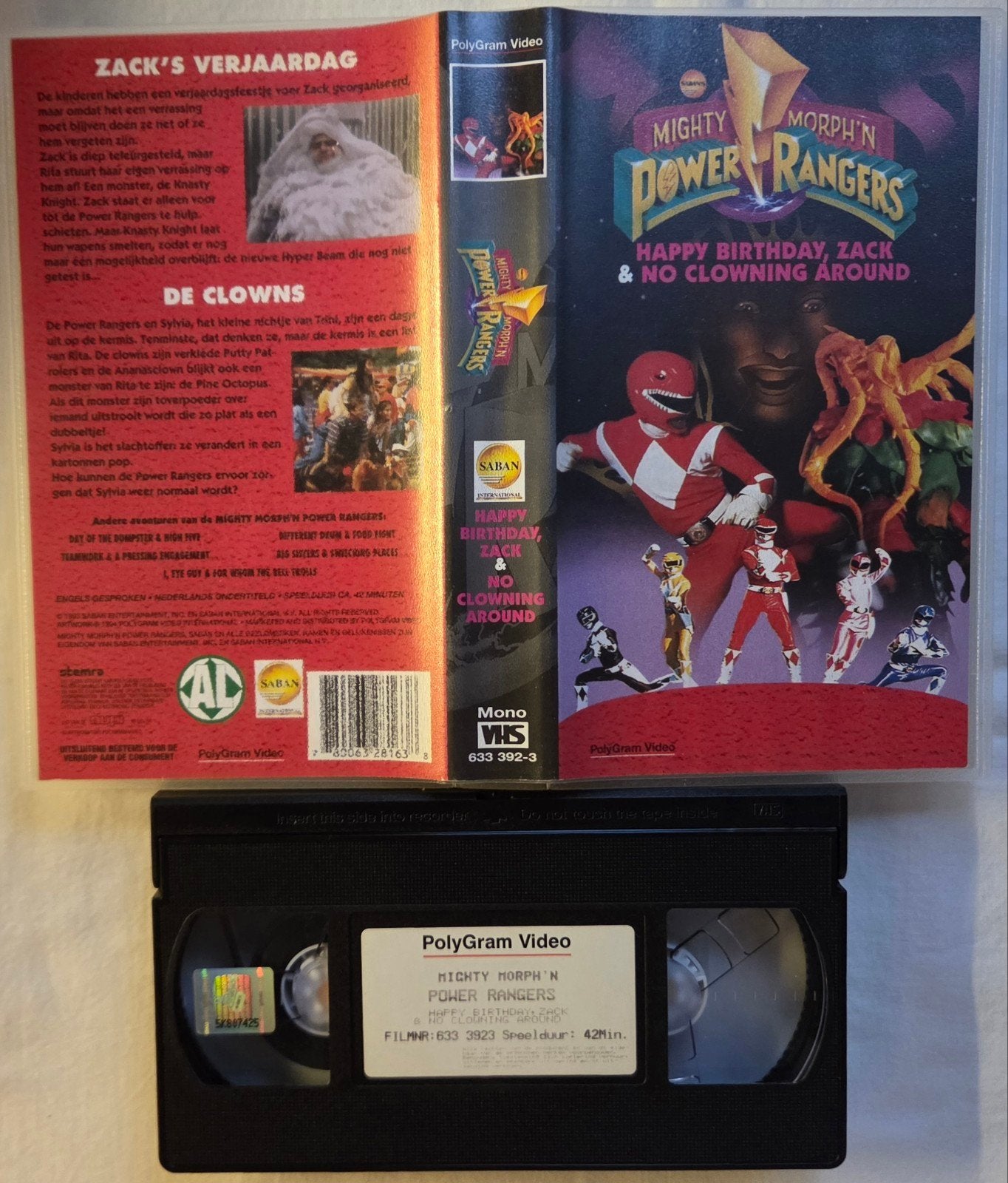 Mighty Morphin Power Rangers Happy Birthday Zack VHS Jeugd, Cd's en Dvd's, Alle leeftijden, Ophalen of Verzenden, Gebruikt