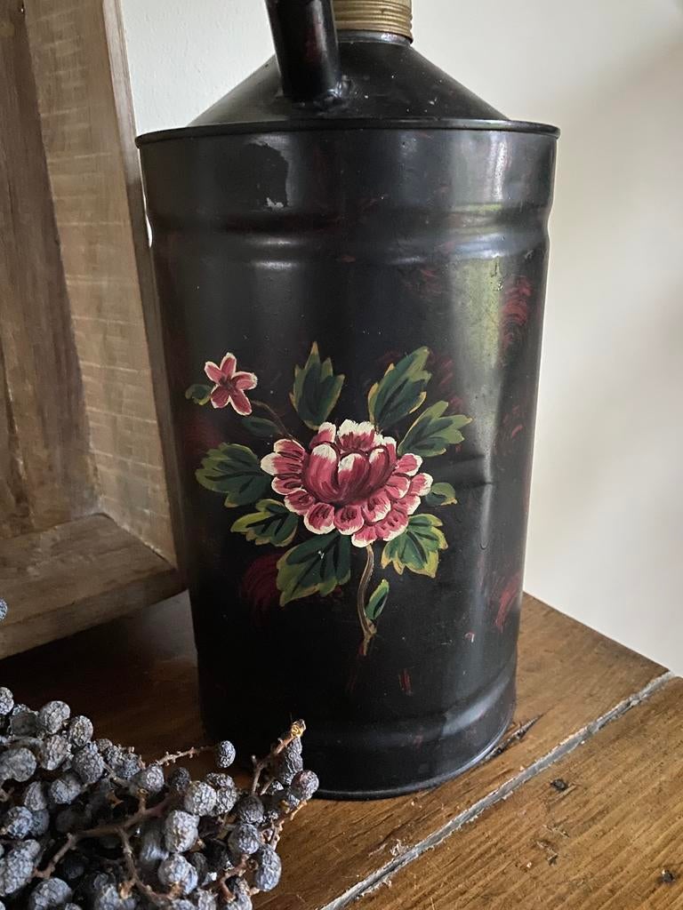 Brocante beschilderde oliekan, Ophalen of Verzenden