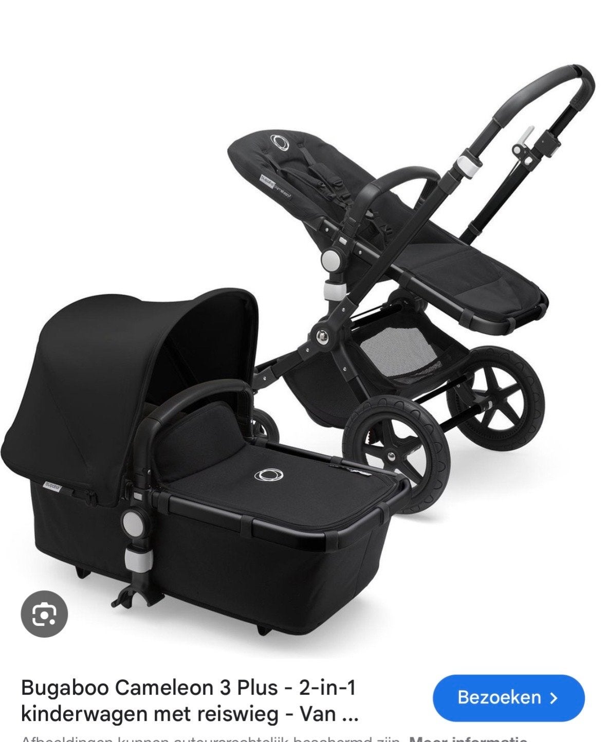 Bugaboo Cameleon 3 Plus 2-in-1 Kinderwagen Zwart, Ophalen, Gebruikt, Bugaboo, Combiwagen