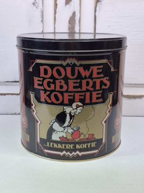 Grote vintage blikken trommel, Douwe Egberts, Verzamelen, Blikken, Ophalen of Verzenden, Gebruikt, Koffie, Douwe Egberts