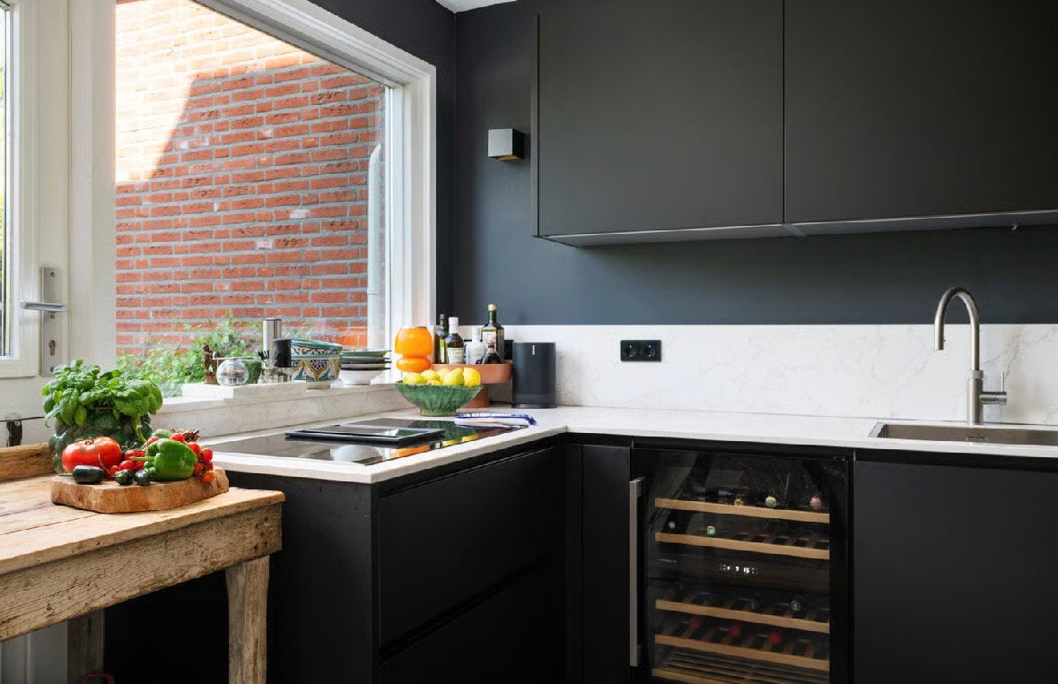 Nolte keuken-5jr. matzwart - incl. koelkast &vriezer, Ophalen, U-keuken, Zwart, Zo goed als nieuw