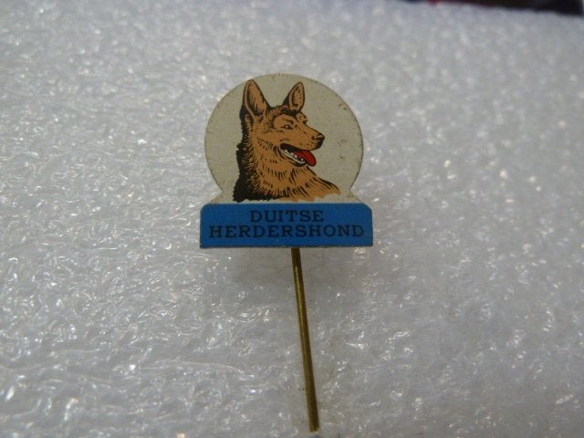 Vintage Speldje Duitse Herdershond, Ophalen of Verzenden, Gebruikt, Dier of Natuur, Speldje of Pin