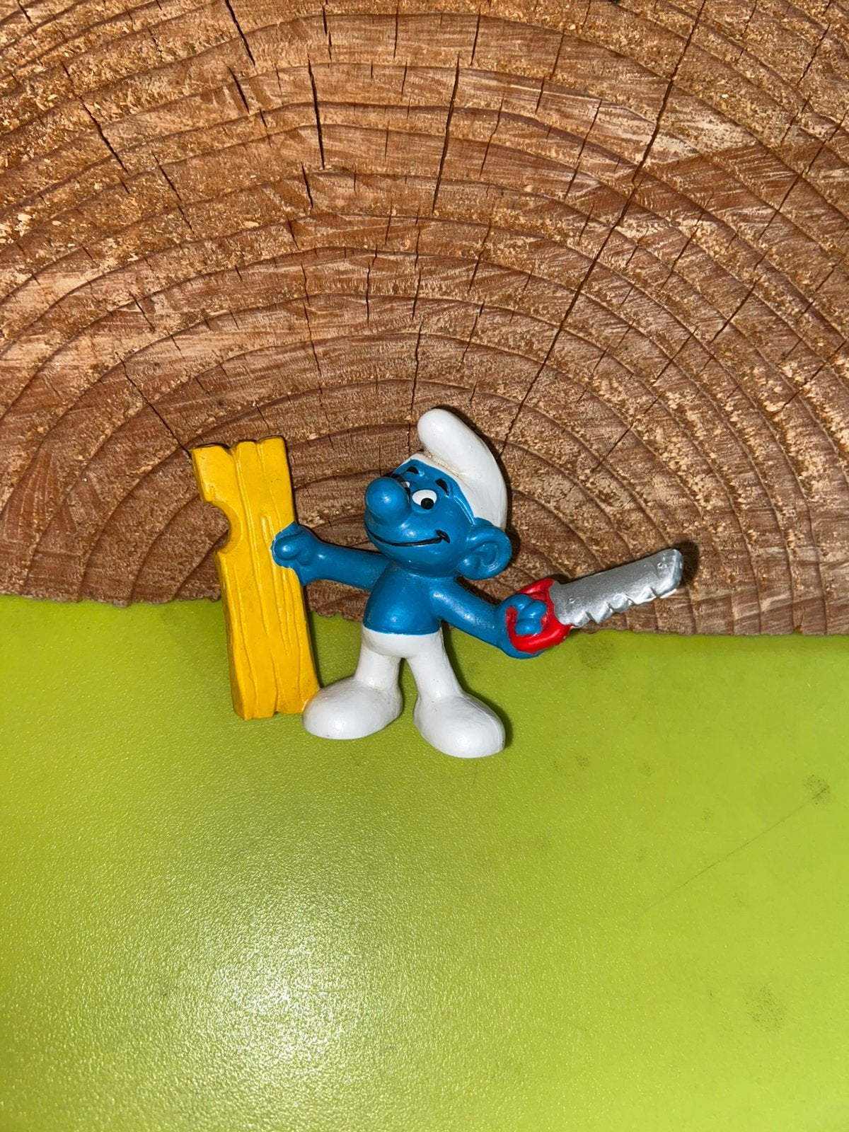 Smurfen smurf met zaag en plank, Verzamelen, Ophalen of Verzenden, Zo goed als nieuw, Verschillende Smurfen