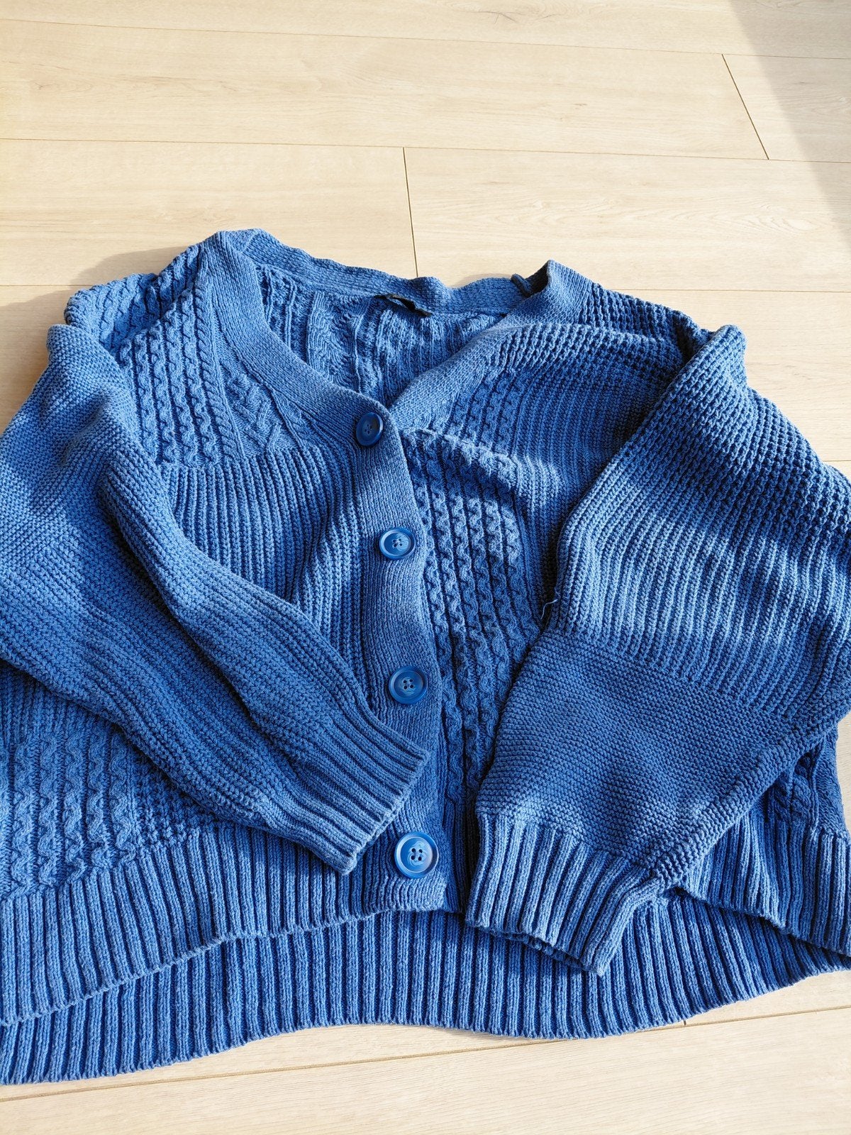 Blauw gebreid vest, Kleding | Dames, Blauw, Maat 46/48 (XL) of groter, Ophalen of Verzenden, Onbekend