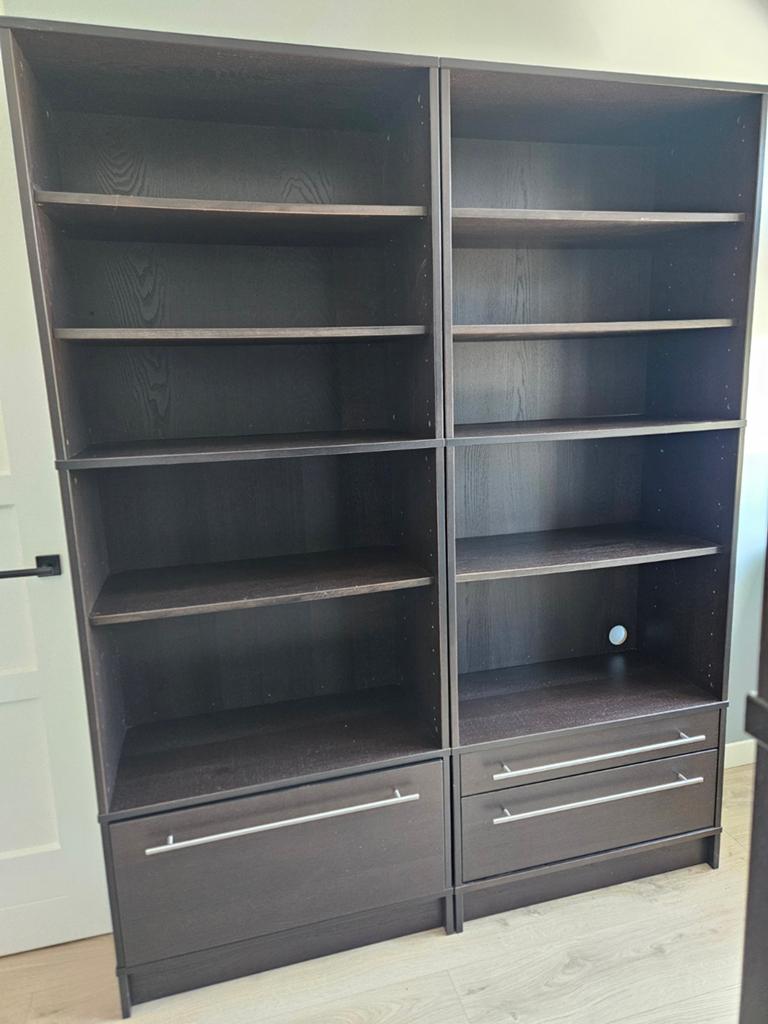 Ikea Effektiv Boekenkasten/Archiefkasten Zwart Eiken, Huis en Inrichting, Kasten | Boekenkasten, Ophalen, 25 tot 50 cm, 50 tot 100 cm