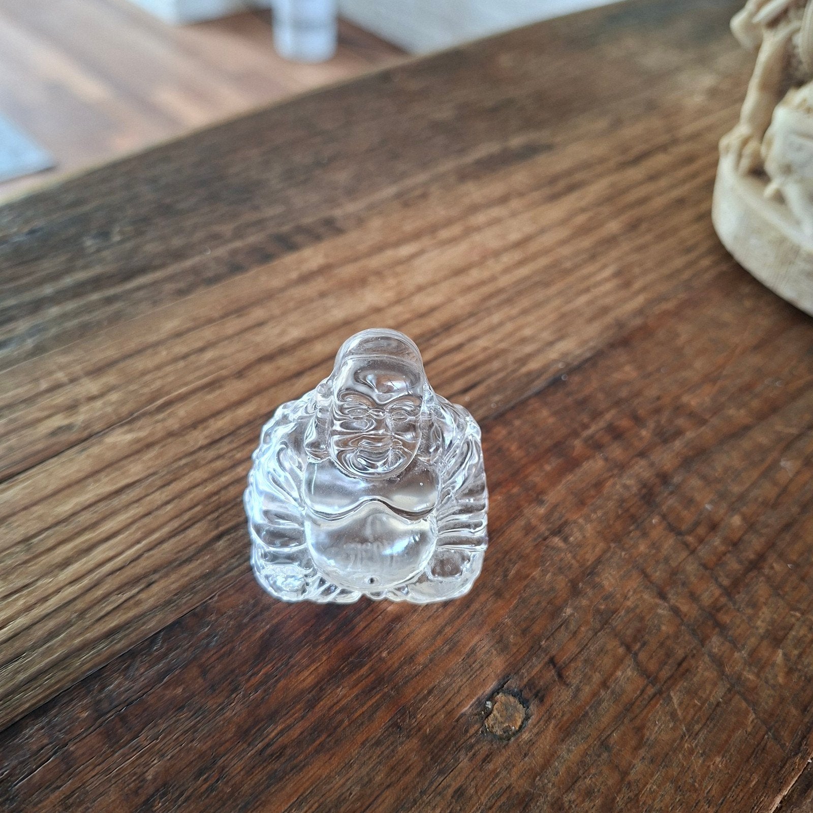 Kristallen Boeddha Beeldje Handgemaakt 5 bij 4 cm  groot, Ophalen of Verzenden