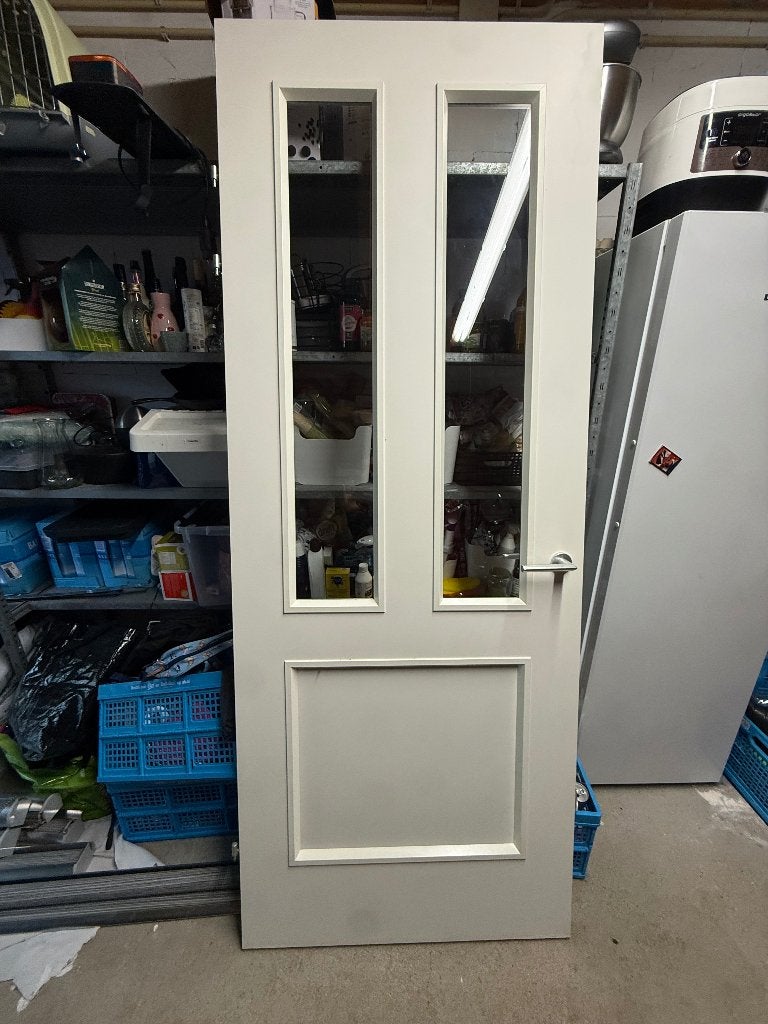 Krepel tussendeur met glas (90x231,5cm), Ophalen, Gebruikt, 80 tot 100 cm, 215 cm of meer