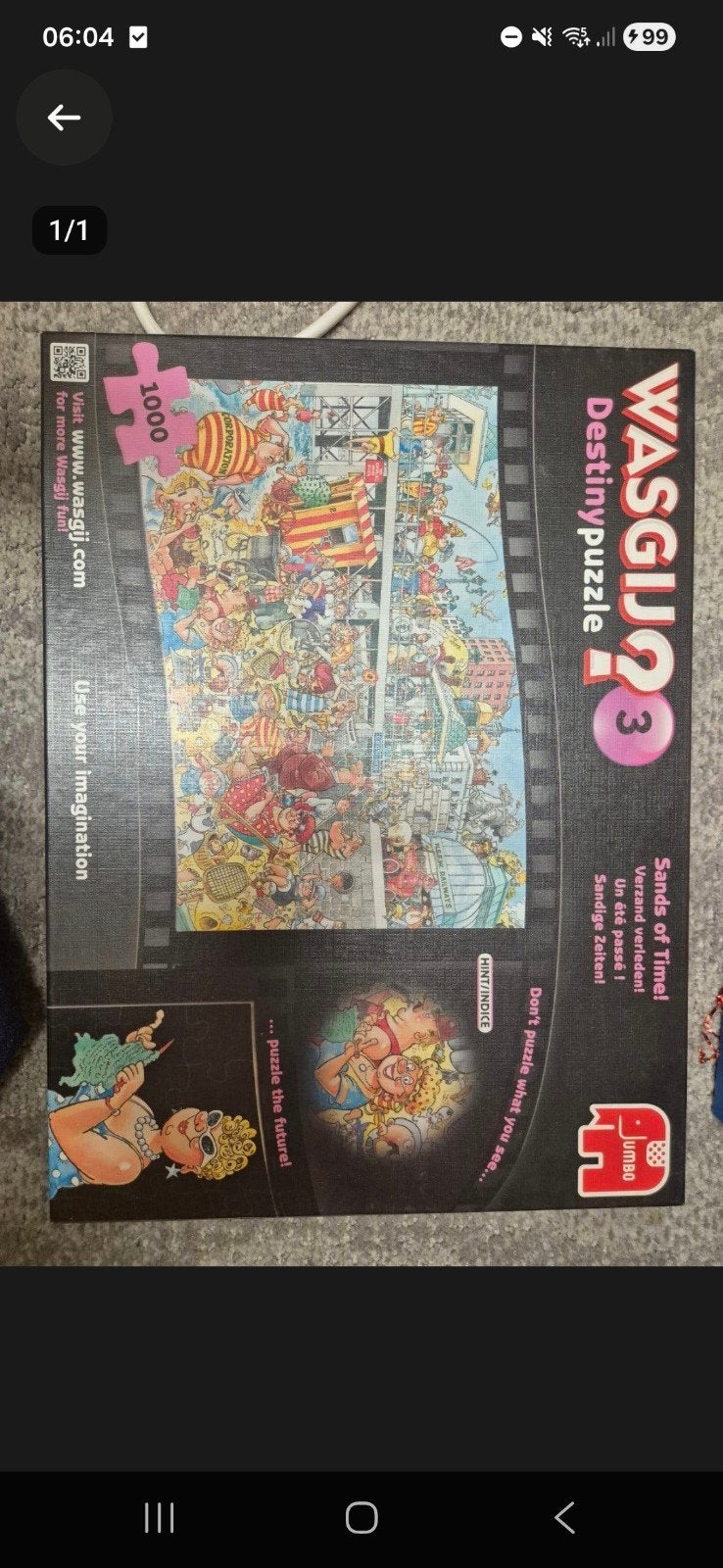 WASGIJ Destiny Puzzel - High Street Hassle & Sands of Time, Ophalen of Verzenden, 500 t/m 1500 stukjes, Gebruikt, Legpuzzel