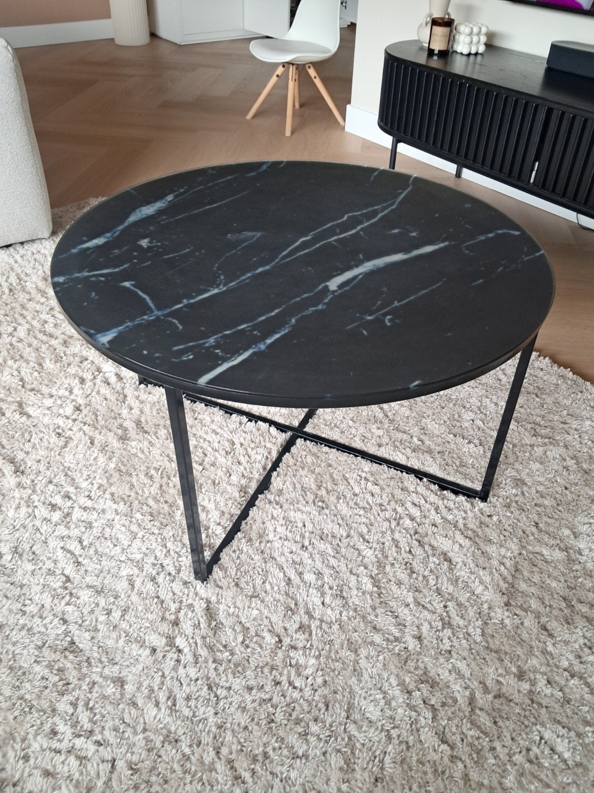 salontafel marmer look, Ophalen, 50 tot 100 cm, Rond, 50 tot 100 cm