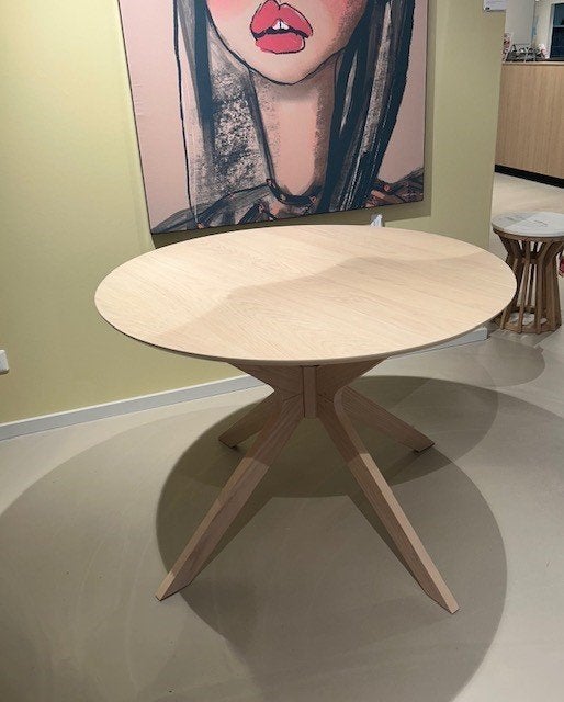 Eettafel Duncan eiken fineer houten poot 105 cm, Ophalen, Nieuw, Vier personen, 100 tot 150 cm