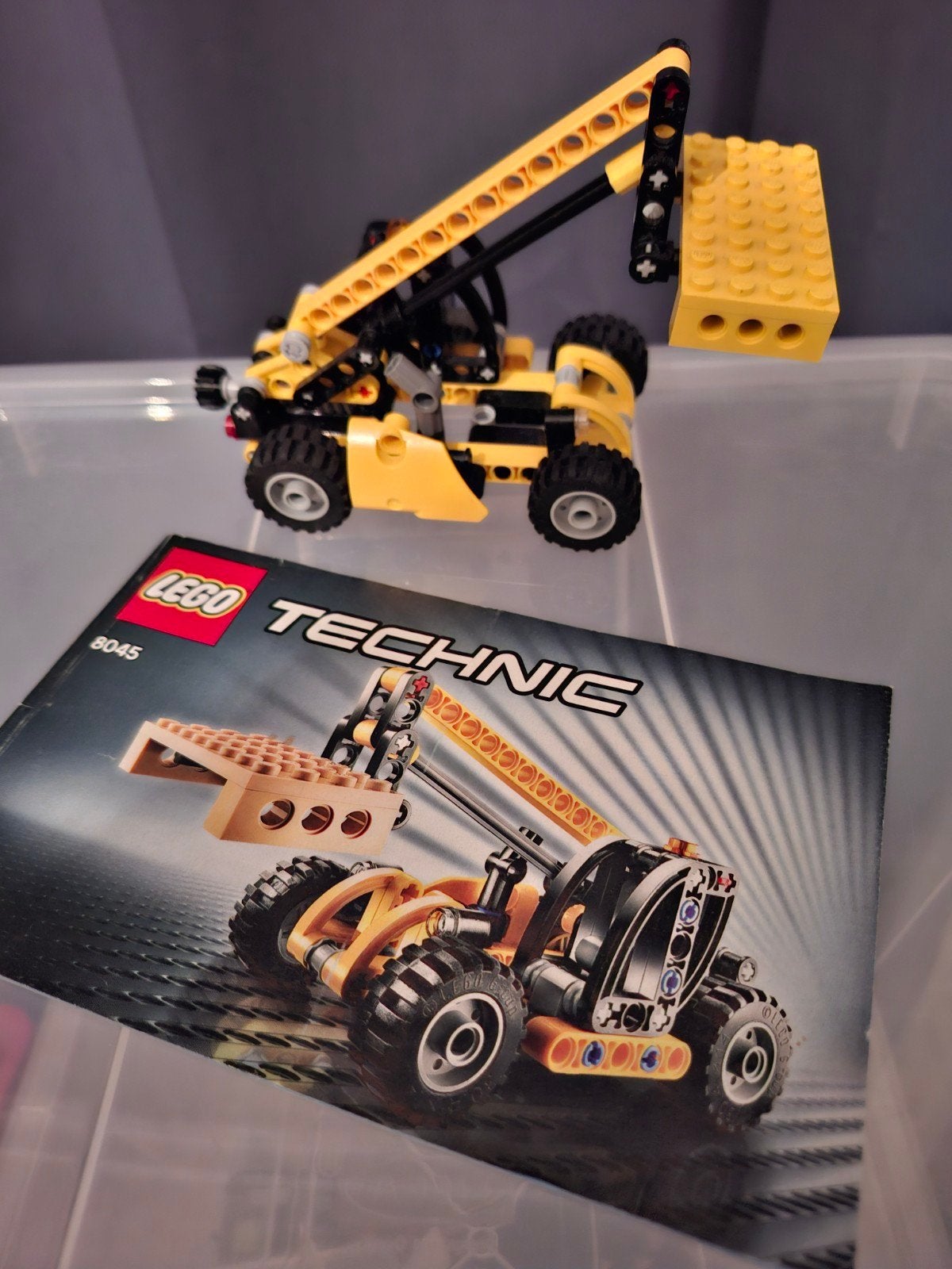 Lego Technic 8045 - Telescooplader / heftruck met instructie, Ophalen of Verzenden, Gebruikt