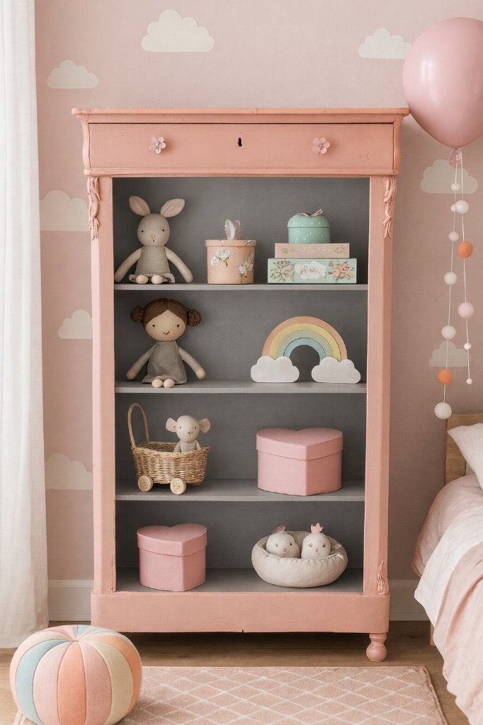 Prachtige open authentieke Biedermeier meidenkast 1850, Kinderen en Baby's, Kinderkamer | Commodes en Kasten, Ophalen, Kast, 105 cm of meer