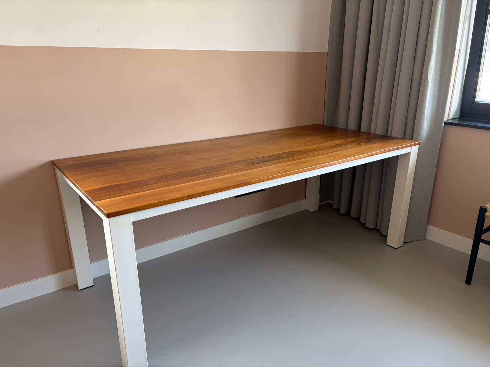 Eettafel bureau walnoot 200 x 90, Ophalen, 200 cm of meer, 50 tot 100 cm, Zo goed als nieuw