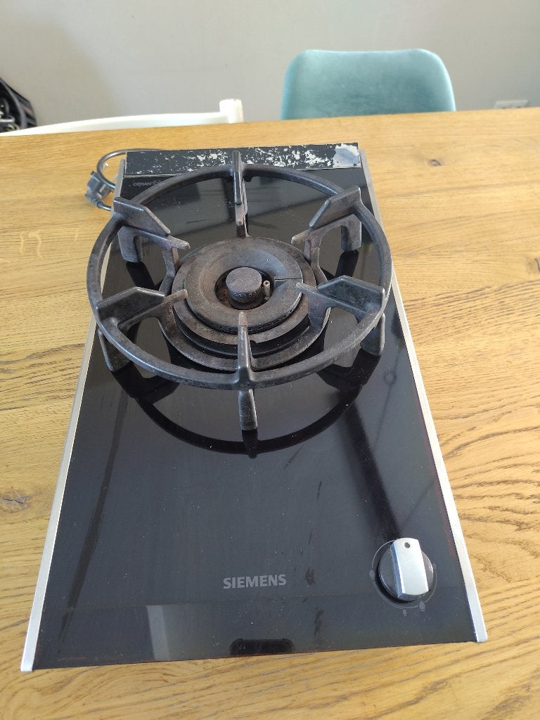 Siemens inbouw  domino wokbrander, Ophalen, Gebruikt, 3 kookzones of minder, Inbouw