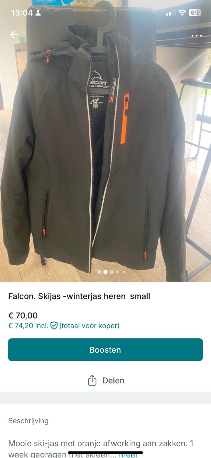 Ski jas Falcon heren snall, Kleding | Heren, Ophalen of Verzenden, Zo goed als nieuw, Groen