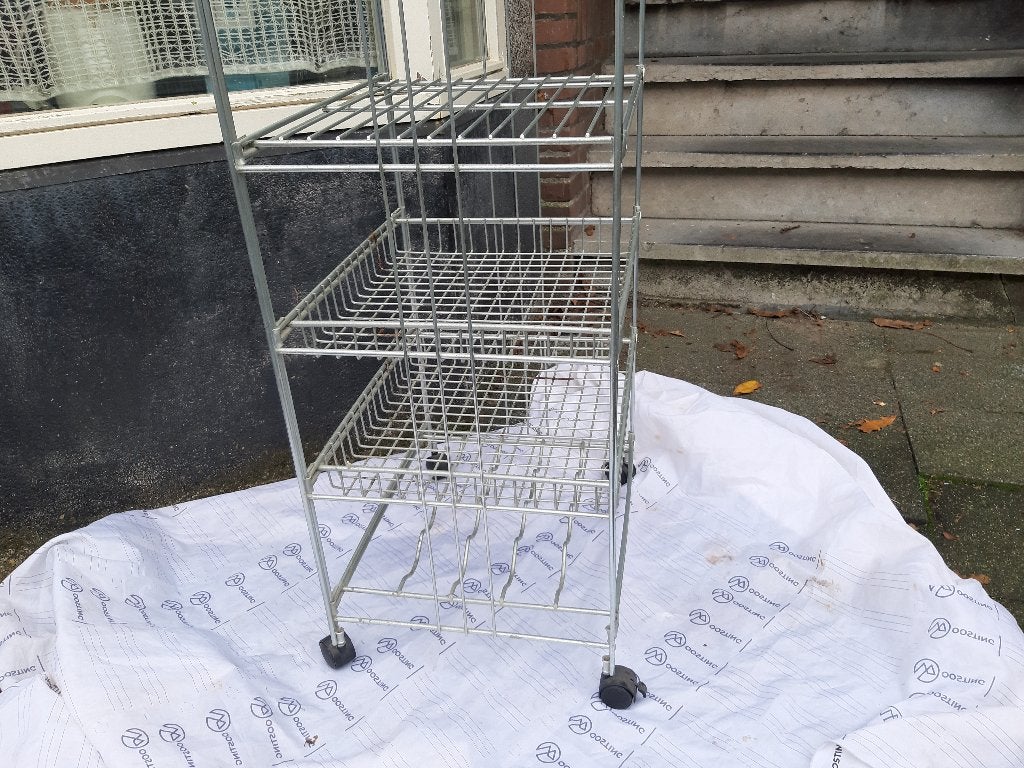 Multifunctionele metalen wagen, 5-etages, zilver, snijplank, Ophalen, Gebruikt, Keukentrolley, Metaal