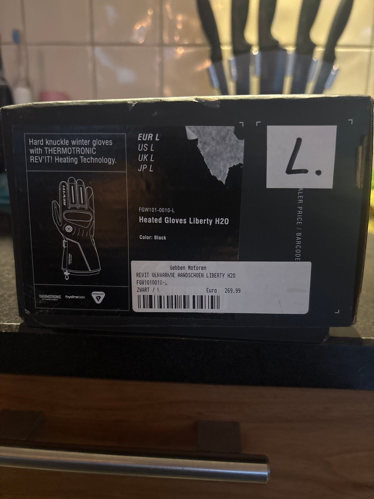 Revit Verwarmde Handschoenen Liberty H2O Maat L, Ophalen, Zo goed als nieuw