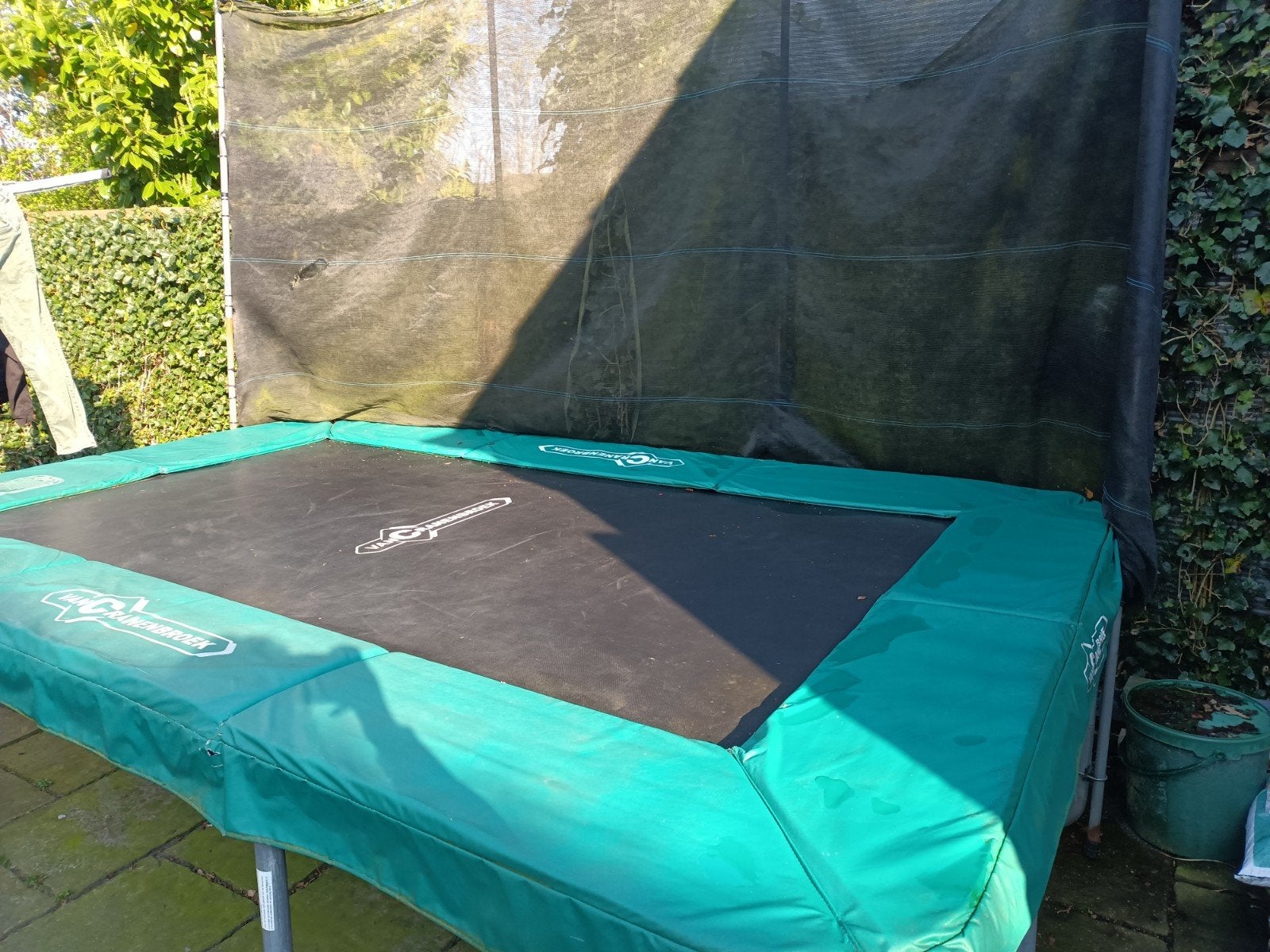 Rechthoekige trampoline met vangnet (vervanging nodig), Ophalen, Gebruikt