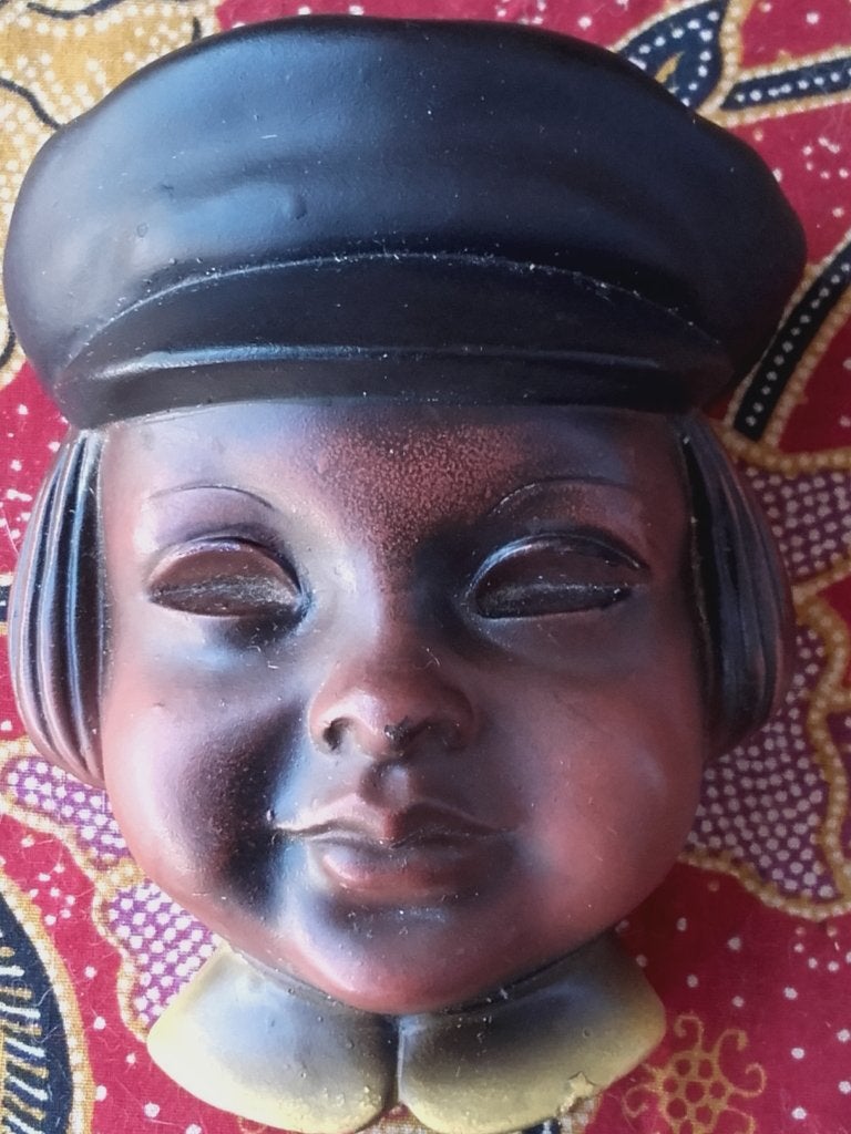 Jongen en meisje mooi stel oude hoofdjes uit Duitsland., Antiek en Kunst, Ophalen of Verzenden
