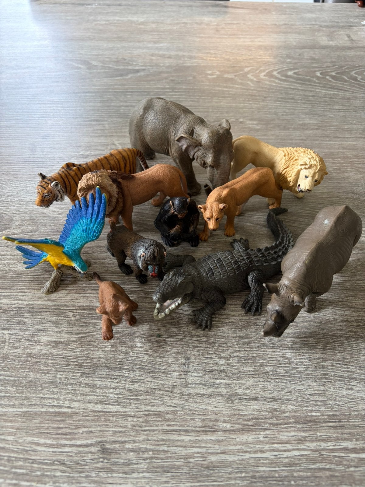 Schleich wilde dieren 11 stuks, Ophalen of Verzenden, Gebruikt