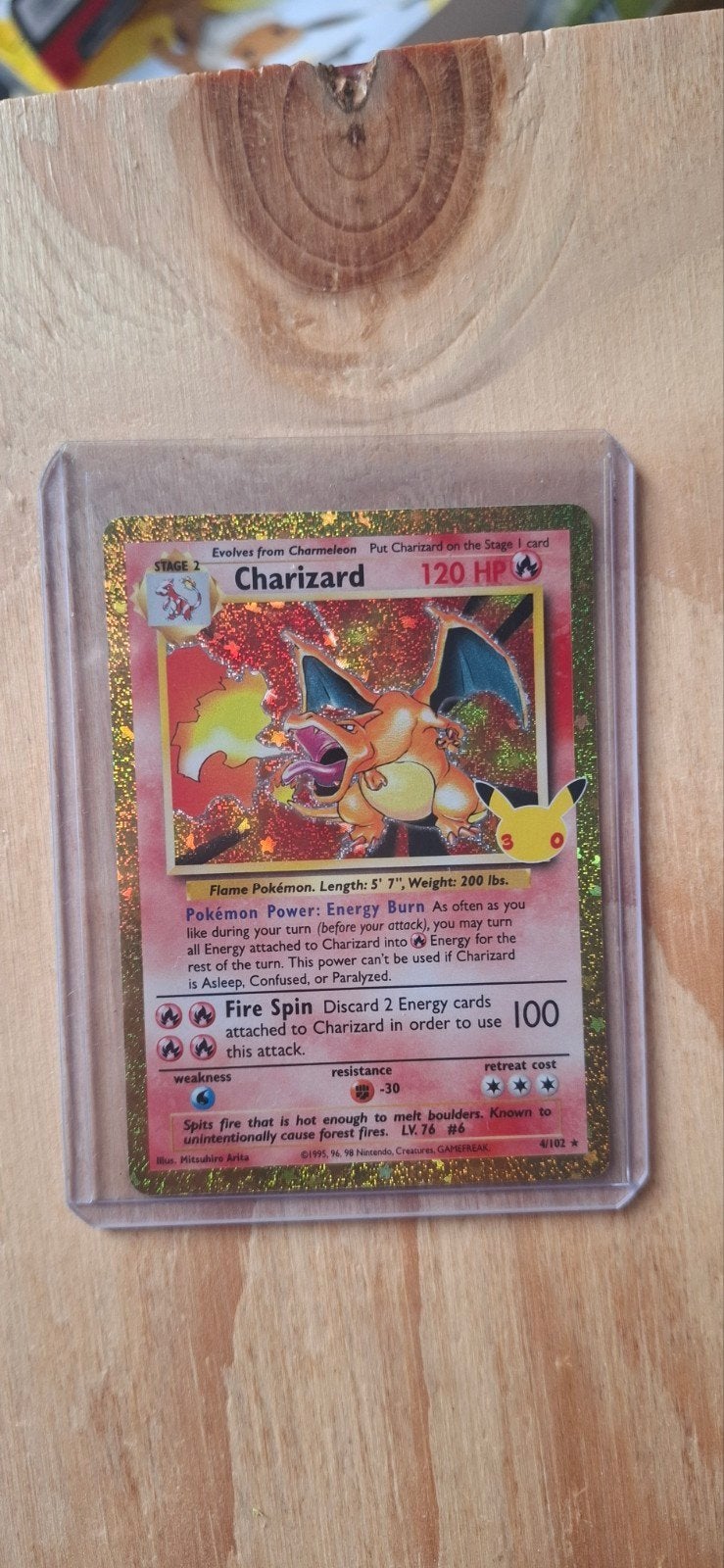 Pokémon Charizard Celebrations 30th Anniversary Kaart, Ophalen of Verzenden, Zo goed als nieuw, Losse kaart, Foil