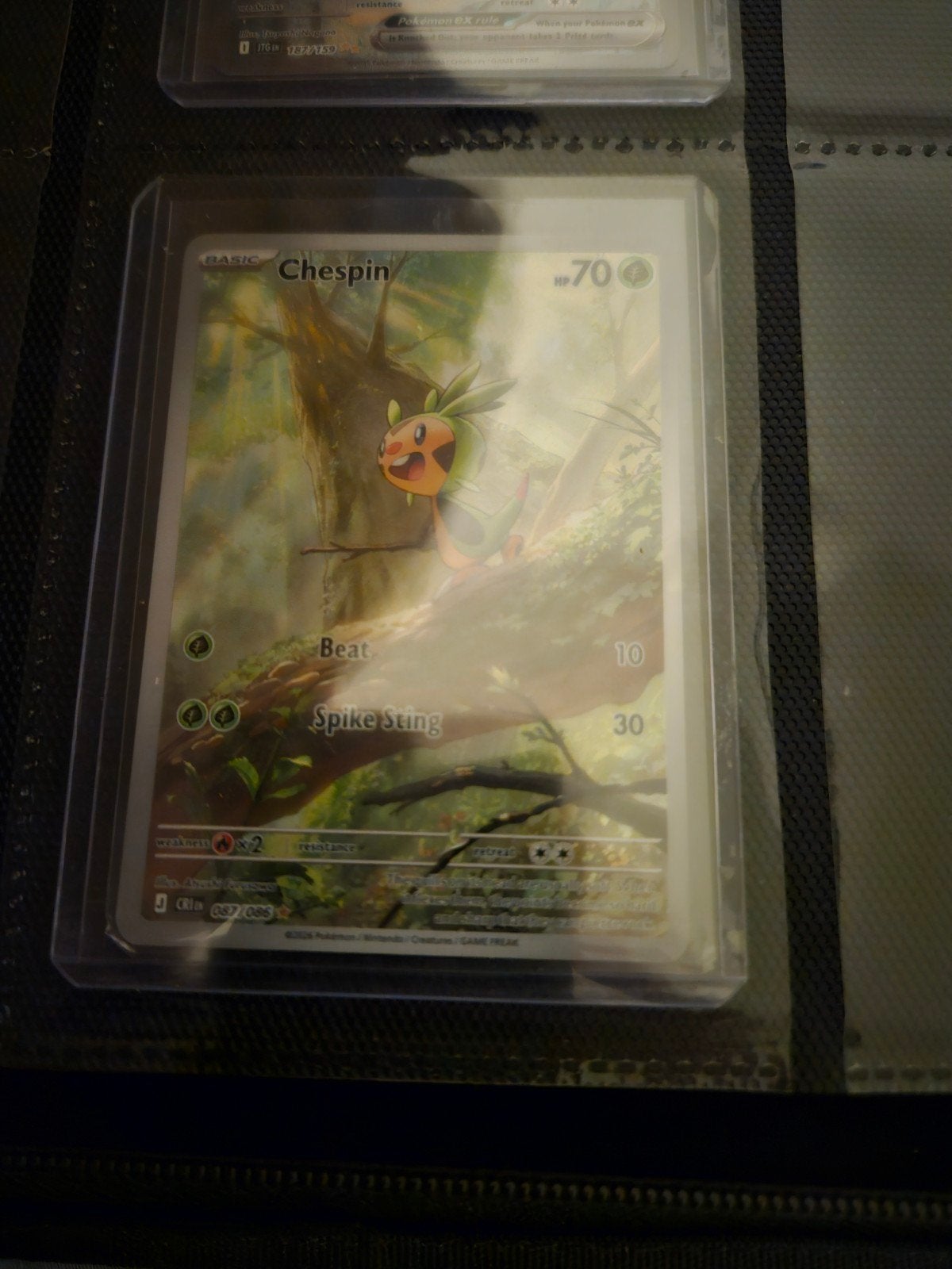 Pokemon Chespin 087/086 Chaos Rising, Ophalen of Verzenden, Zo goed als nieuw, Losse kaart, Foil