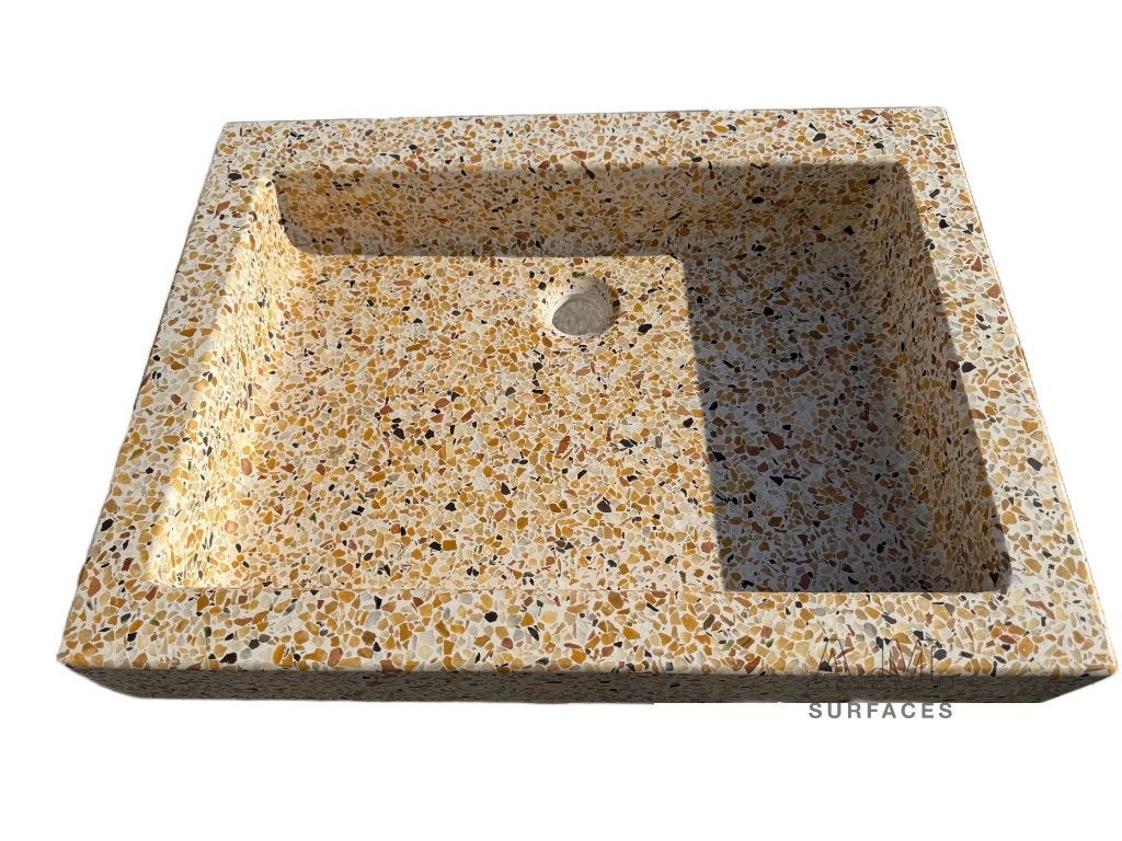 Terrazzo aanrechtblad , keukenblad op maat , granito, Nieuw, Ophalen of Verzenden, 200 cm of meer, Minder dan 100 cm