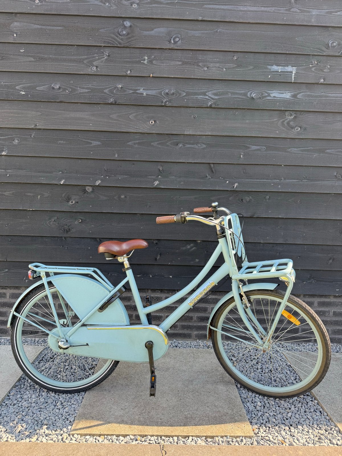 Popal meisjesfiets 24 inch - Lichtblauw met voordrager, Ophalen, Terugtraprem, Handrem, Gebruikt