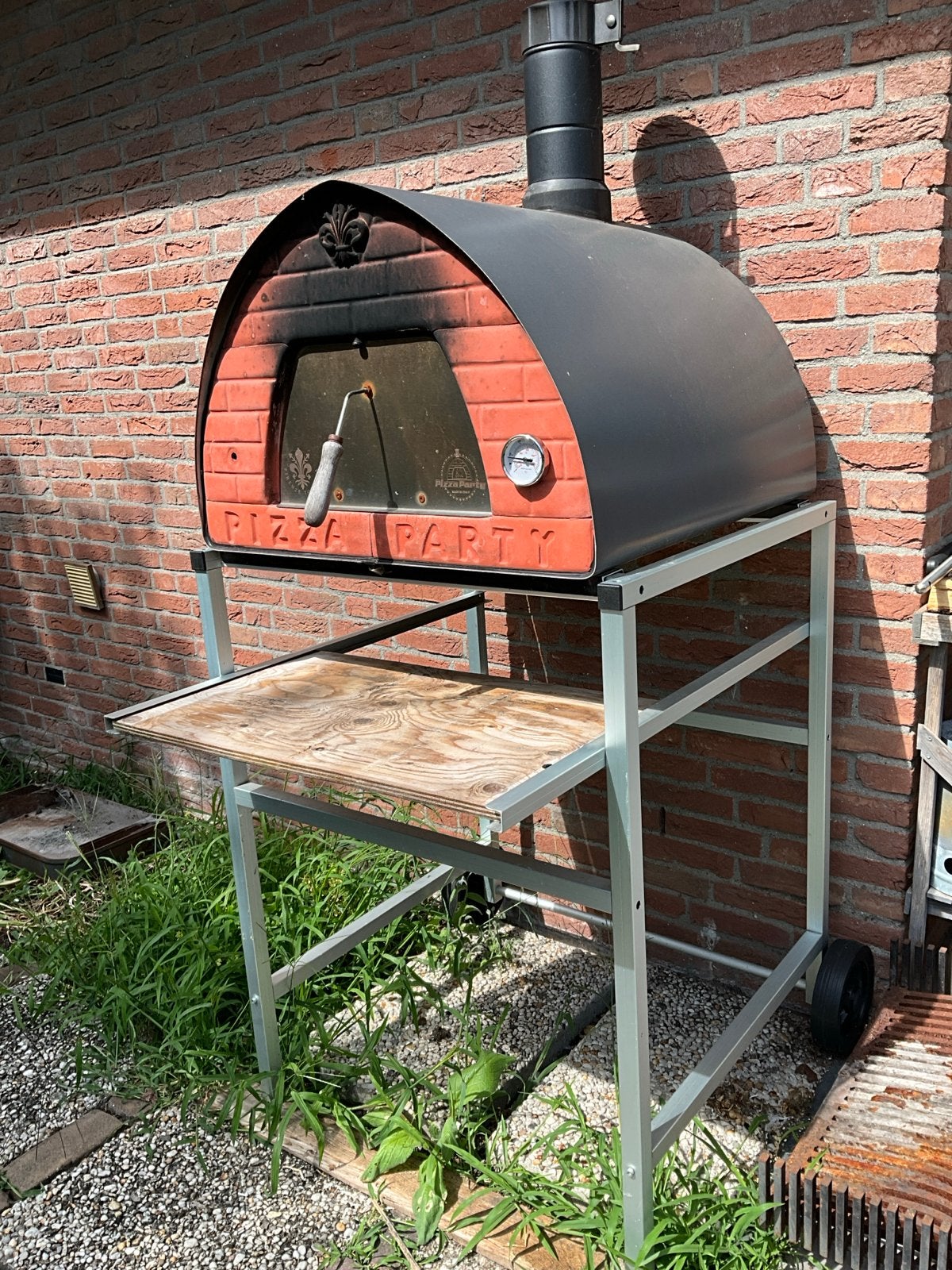 Pizza Party houtgestookte pizzaoven op verrijdbaar onderstel, Ophalen, Gebruikt