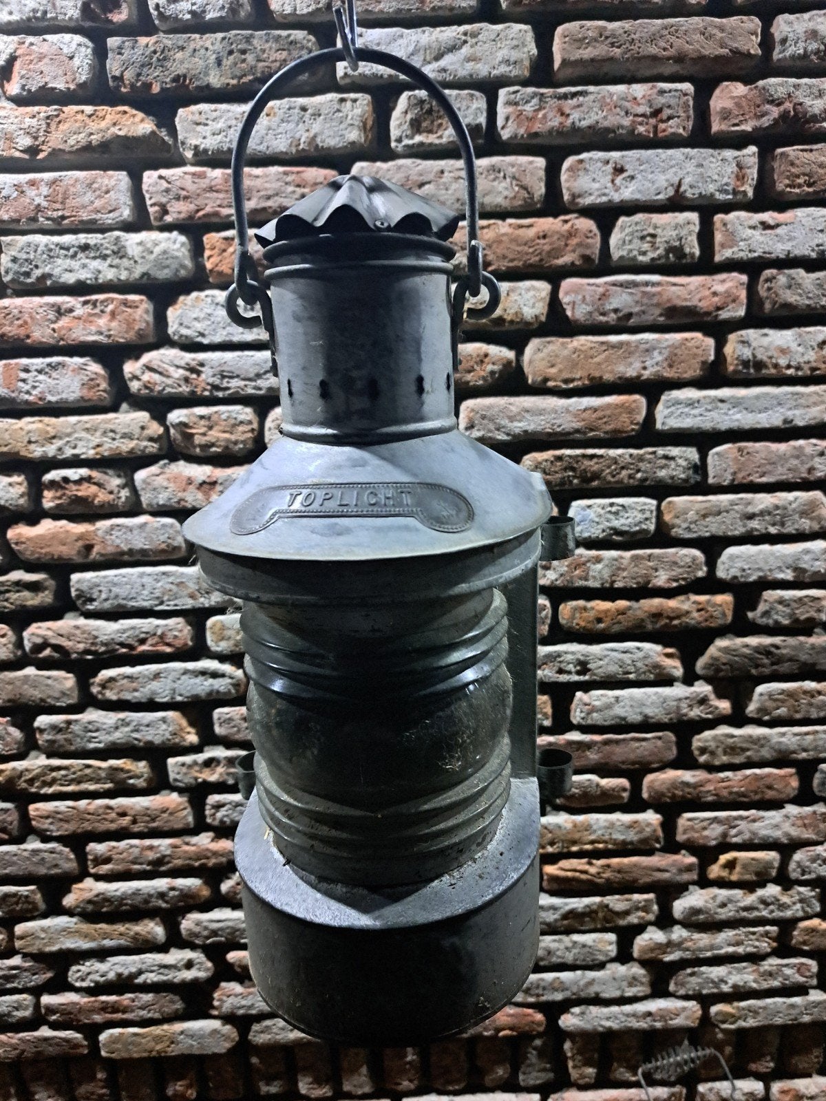 Antieke scheepslamp / toplicht - Uniek decoratiestuk, Ophalen of Verzenden