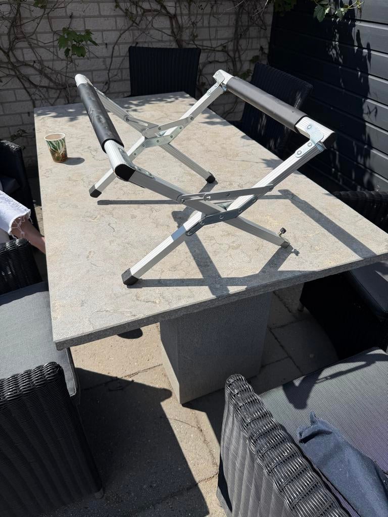Opvouwbare krukje met draagtas, Ophalen of Verzenden, Zo goed als nieuw, Rechthoekig, Aluminium
